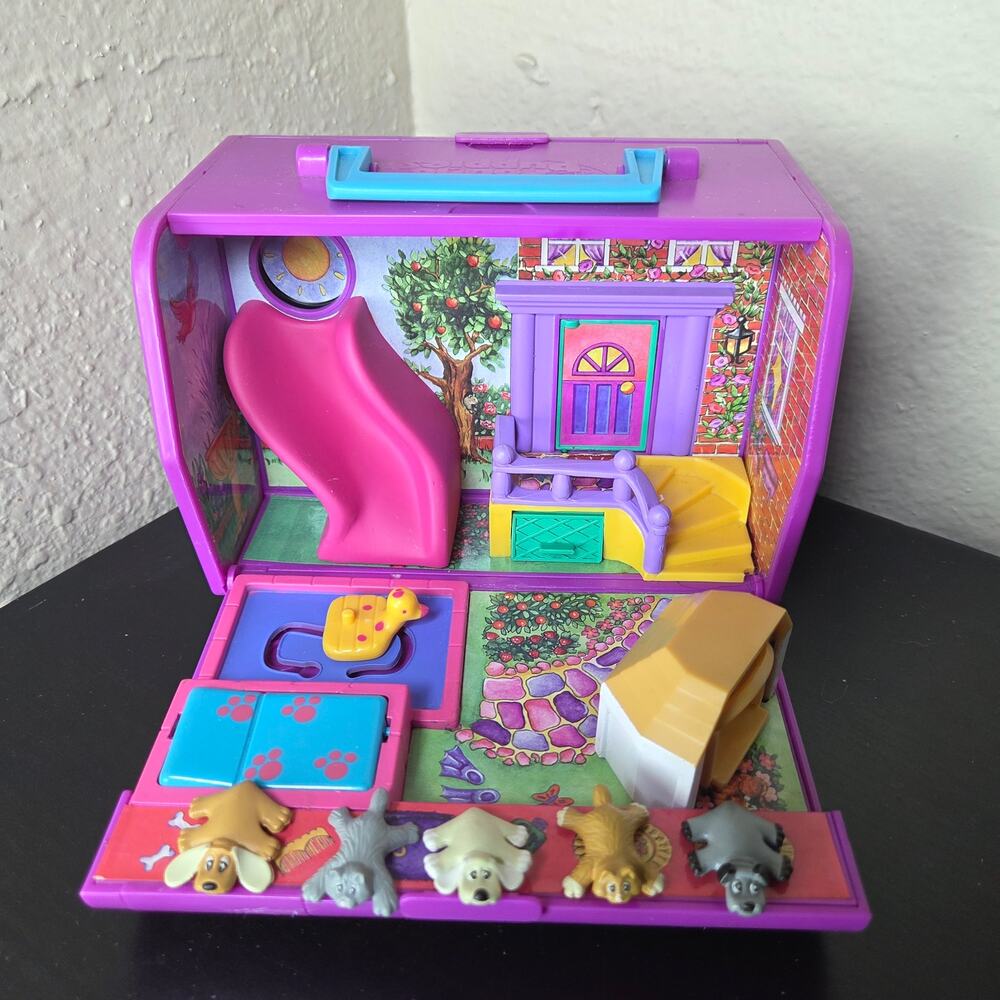 Vintage 1995 Galoob Pound Puppies Pet Paradise Alley + 5 Figures RARE HTF